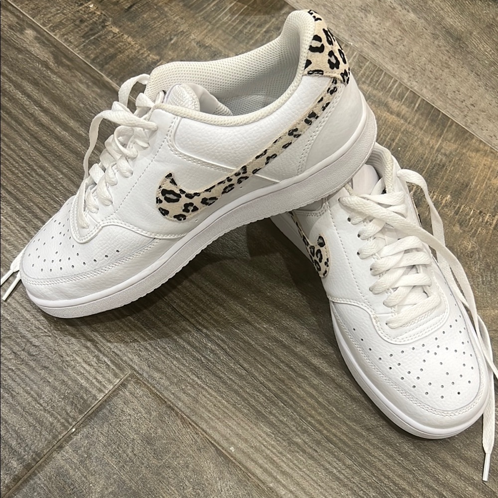 Nike Women's White and Leopard Sneakers